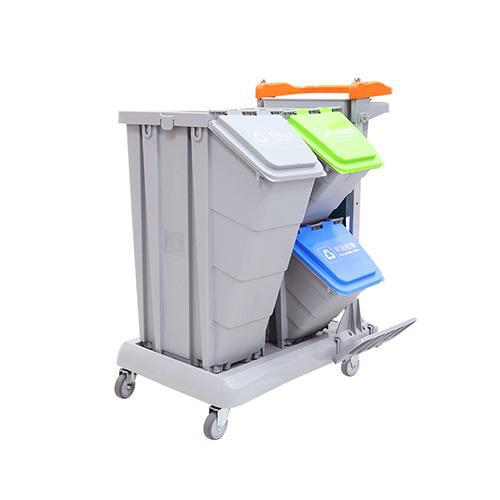 帶剎車靈動(dòng)型分類收納系統(tǒng)清潔車 配工具袋、1個(gè)50公升分類箱、2個(gè)25公升分類箱 JDB T3100