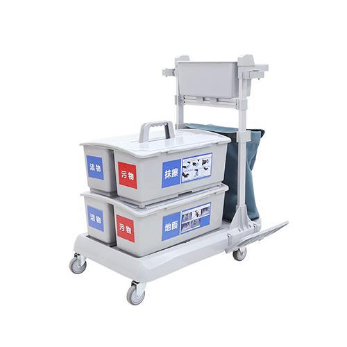 靈動(dòng)型平推系統(tǒng)清潔車，配垃圾袋，雙格桶x2，含標(biāo)貼 JD R223
